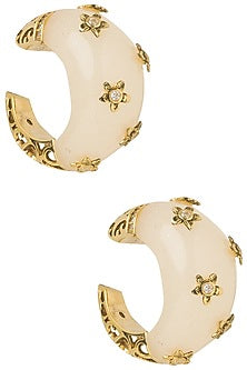 White Confetti Hoop Earrings