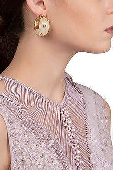 White Confetti Hoop Earrings