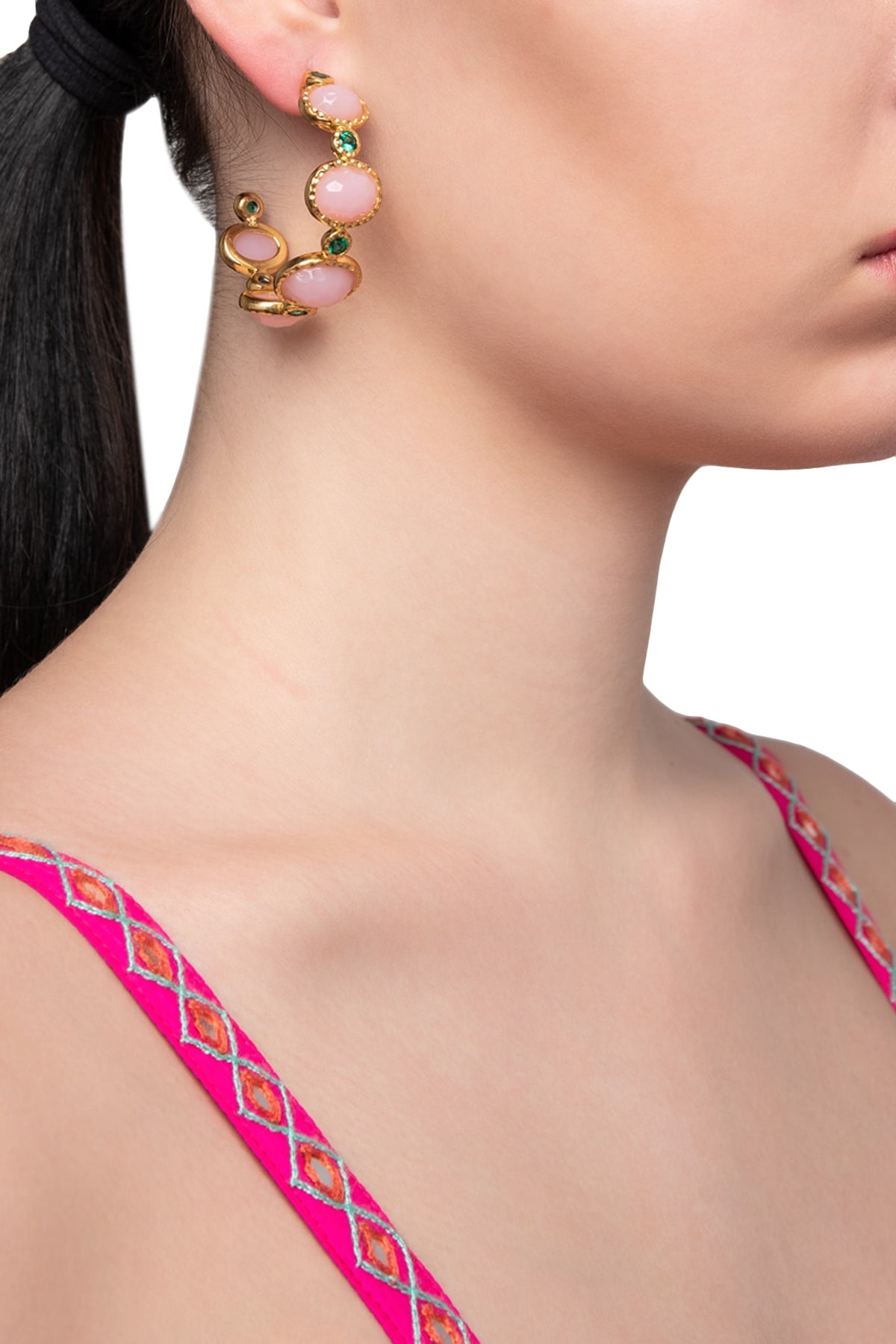 Pink Frida Hoop Earrings