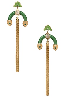 Green Half Hoop Earrings
