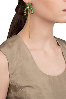 Green Half Hoop Earrings