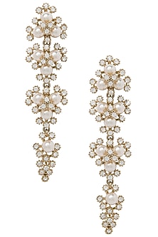 Gold Plated Pearl Dangler Earrings