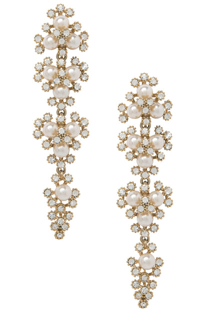 Gold Plated Pearl Dangler Earrings