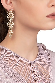 Gold Plated Pearl Dangler Earrings