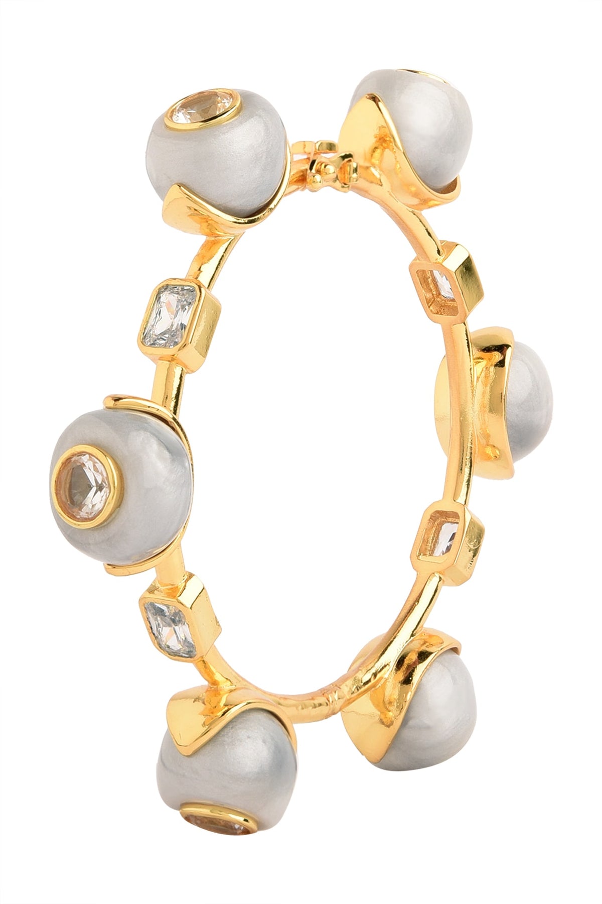 Gold Plated Grey Zircon Audrey Bangle