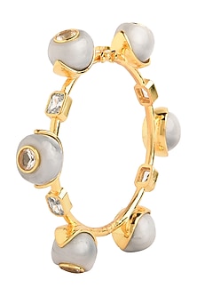 Gold Plated Grey Zircon Audrey Bangle