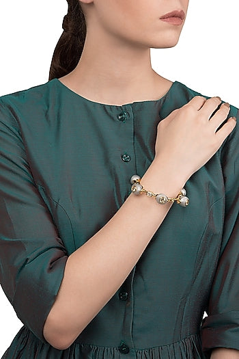 Gold Plated Grey Zircon Audrey Bangle