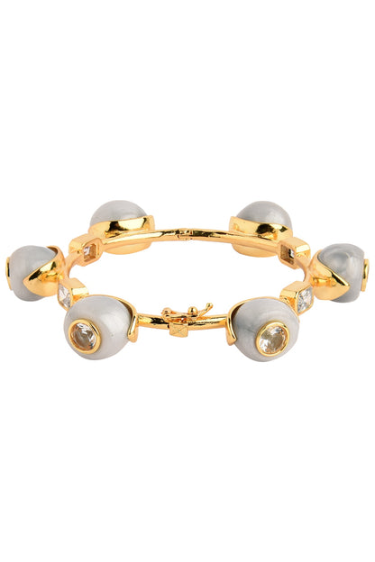 Gold Plated Grey Zircon Audrey Bangle