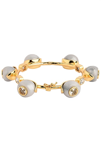 Gold Plated Grey Zircon Audrey Bangle