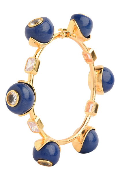 Gold Plated Navy Blue Zircon Audrey Bangle