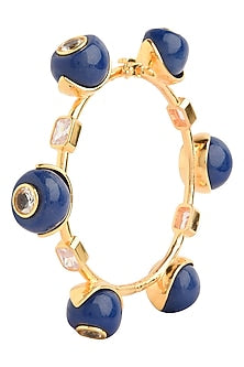 Gold Plated Navy Blue Zircon Audrey Bangle