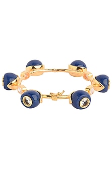 Gold Plated Navy Blue Zircon Audrey Bangle
