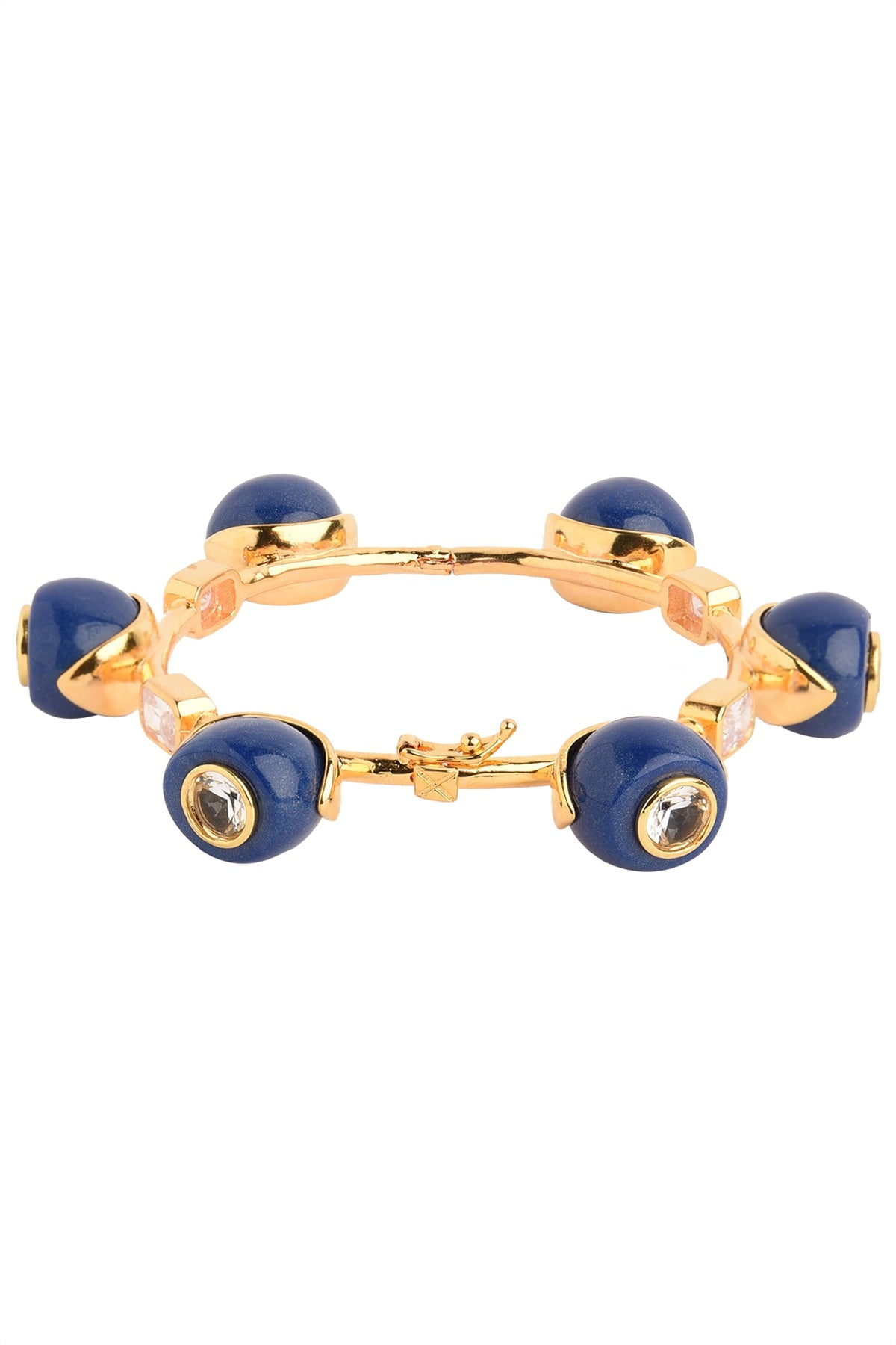 Gold Plated Navy Blue Zircon Audrey Bangle