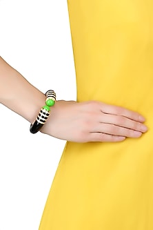 Black Pyramid Enamel Bangle