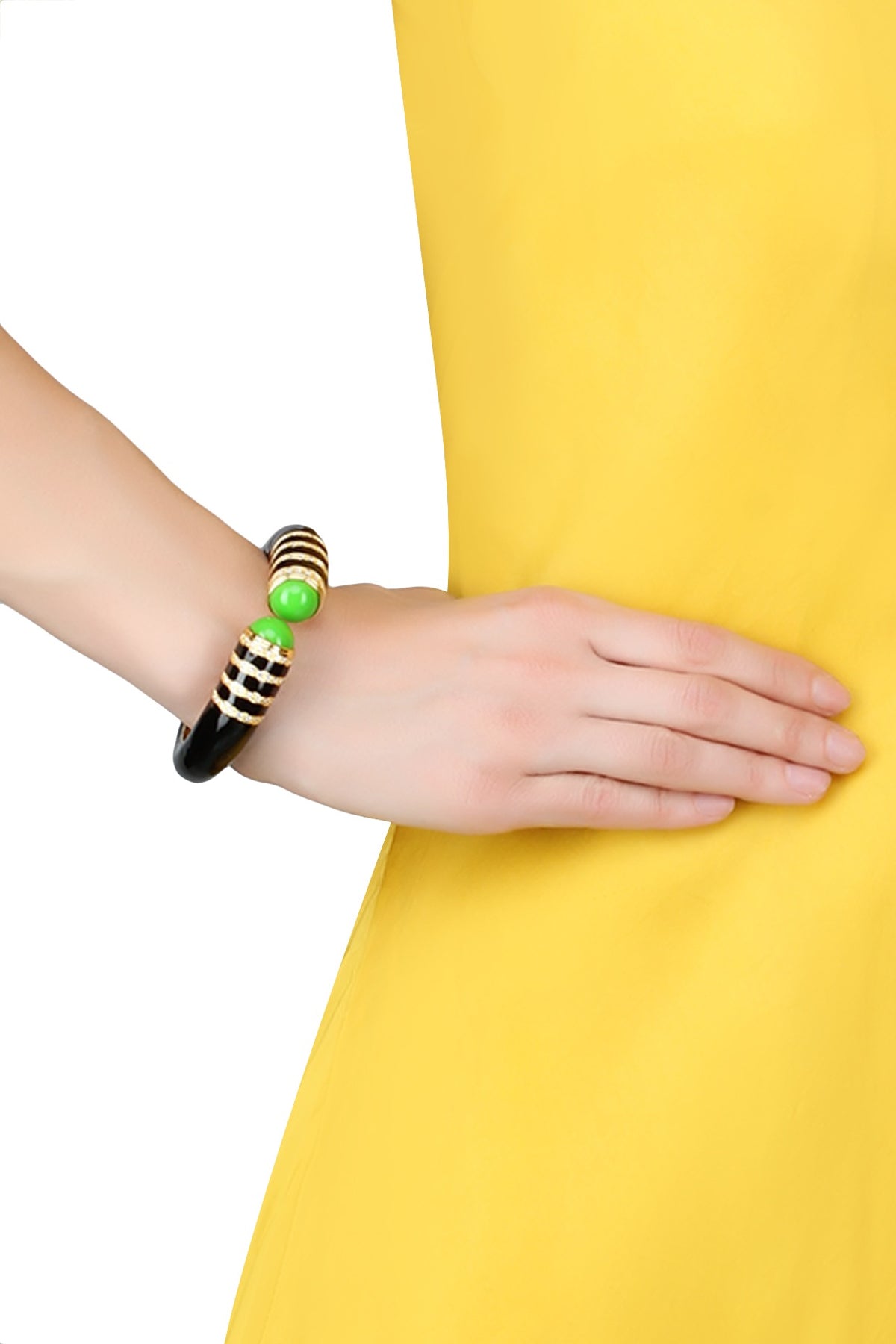 Black Pyramid Enamel Bangle