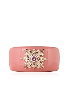 Rhodium Plated Coral Star Design Bangle