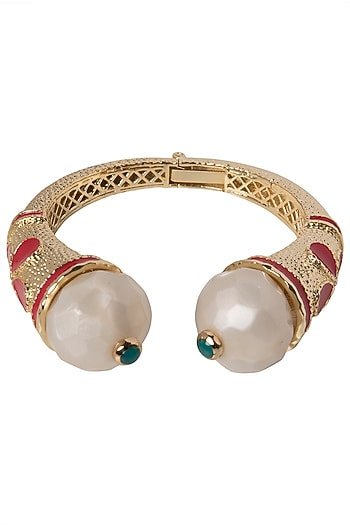 White and Red Cathedral Open Bangle