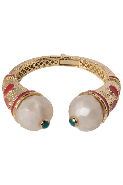 White and Red Cathedral Open Bangle