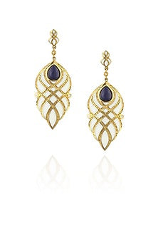 White and black criss cross earrings