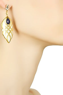 White and black criss cross earrings