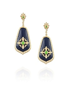 Navy blue chantilly vintage earrings