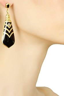 Black berry drop earrings