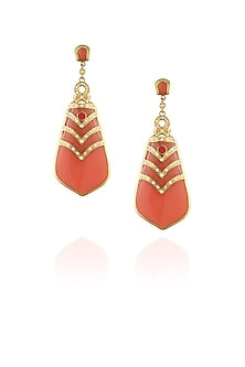 Coral berry drop earrings