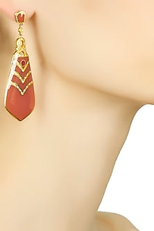 Coral berry drop earrings