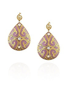 Pink french lace earrings