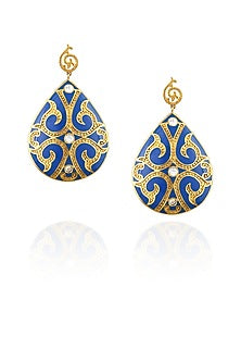 Pastel blue french lace earrings