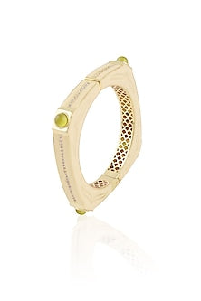 Gold Plated Ivory Enamel Square Bracelet
