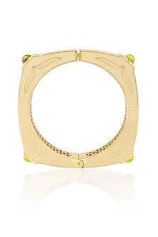 Gold Plated Ivory Enamel Square Bracelet