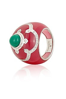 Rhodium plated the pantheon ring