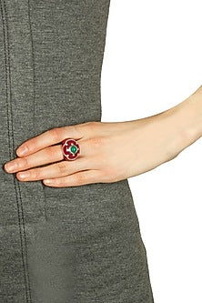 Rhodium plated the pantheon ring