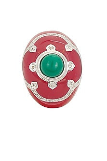Rhodium plated the pantheon ring