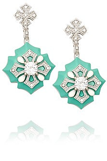 Rhodium plated North Star earrings