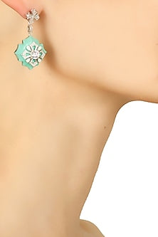 Rhodium plated North Star earrings
