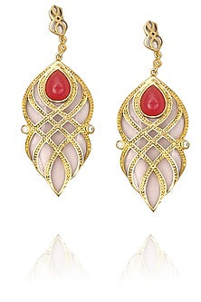 Gold plated criss cross earrings