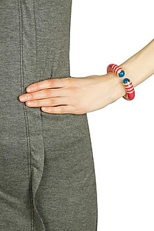 Gold plated pink pyramid enamel bangle
