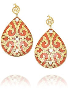 Gold plated french lace earrings