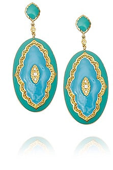 Gold plated victoria enamel earrings