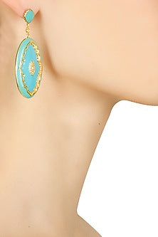 Gold plated victoria enamel earrings