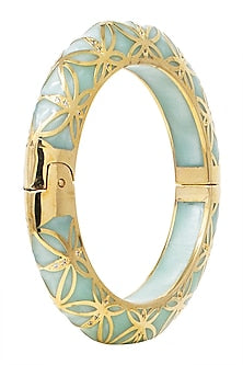 Gold Plated Teal Green Bangle