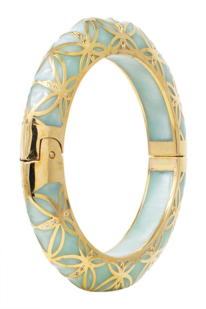 Gold Plated Teal Green Bangle