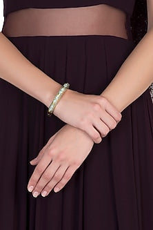 Gold Plated Teal Green Bangle