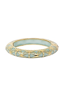 Gold Plated Teal Green Bangle