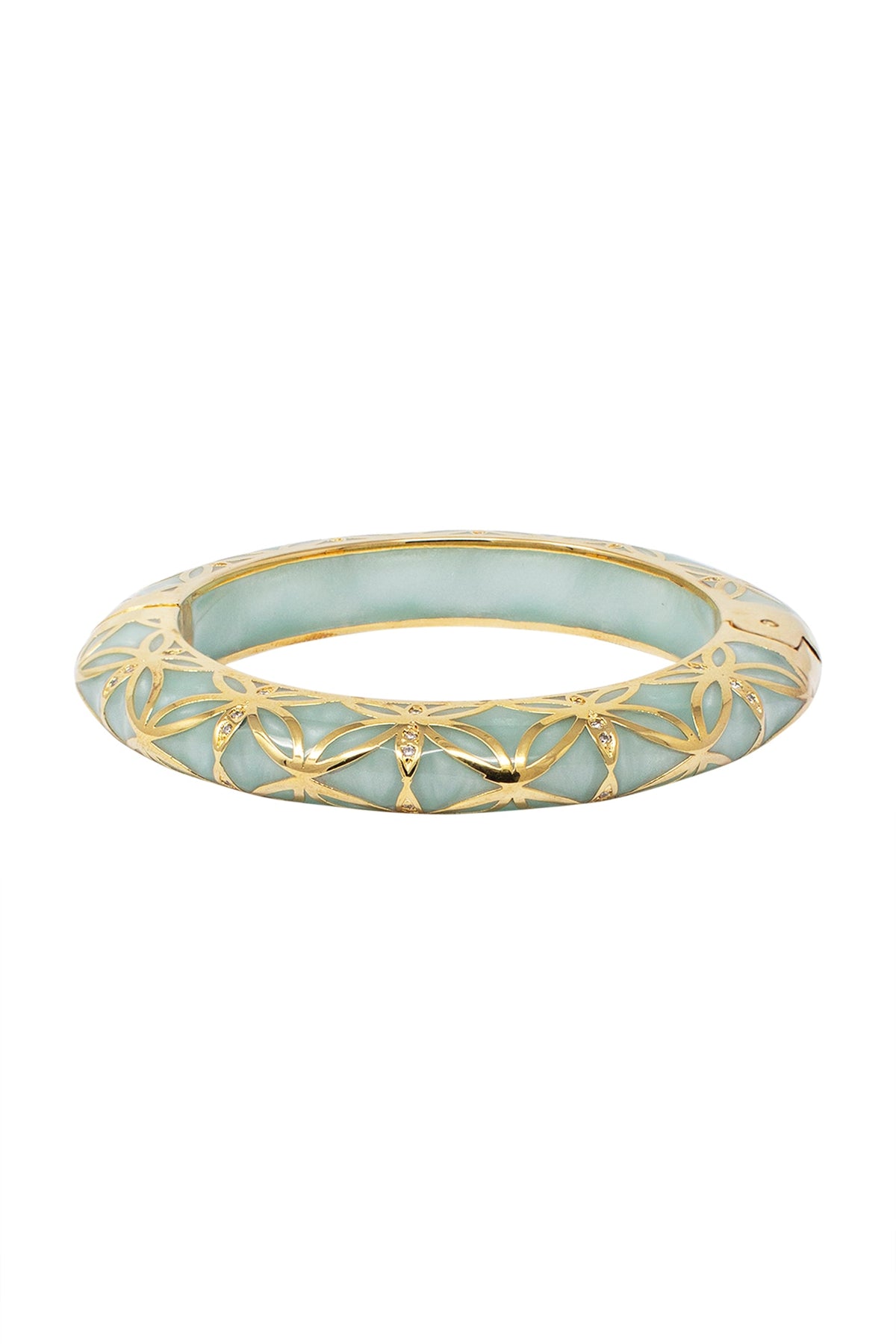 Gold Plated Teal Green Bangle