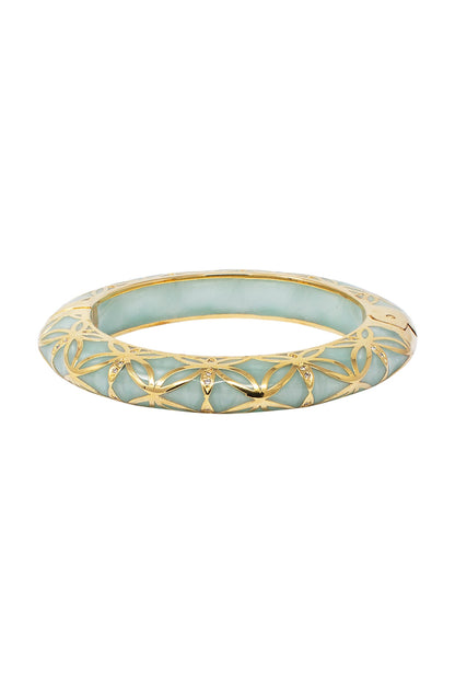 Gold Plated Teal Green Bangle