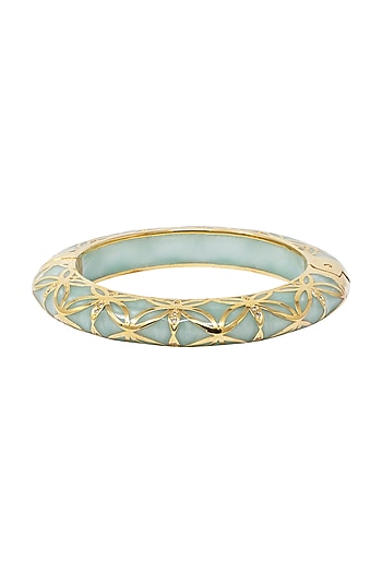 Gold Plated Teal Green Bangle