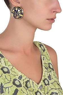 Gold Plated Blue Butterfly Stud Earrings